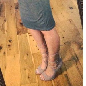 Vince Camuto Lace Up Suede Heels